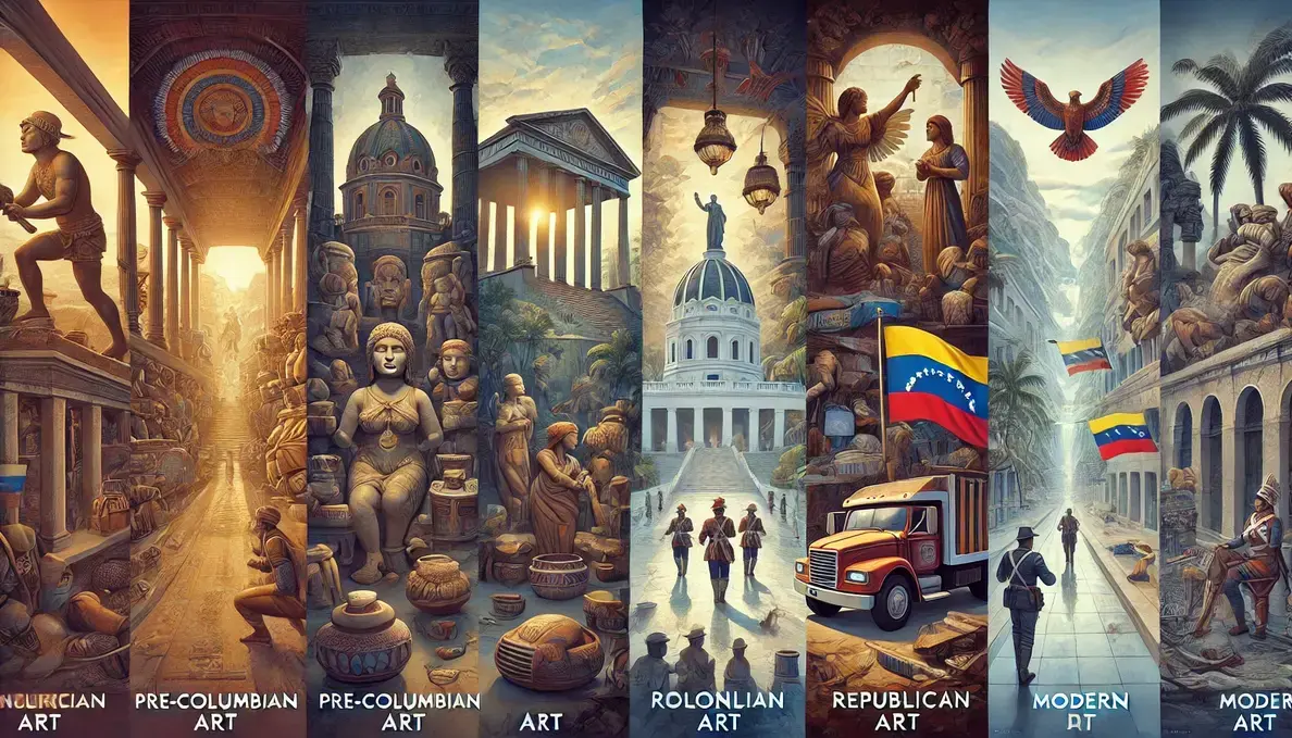 el arte venezolano a través de sus diversas etapas: precolombina, colonial, republicana y moderna