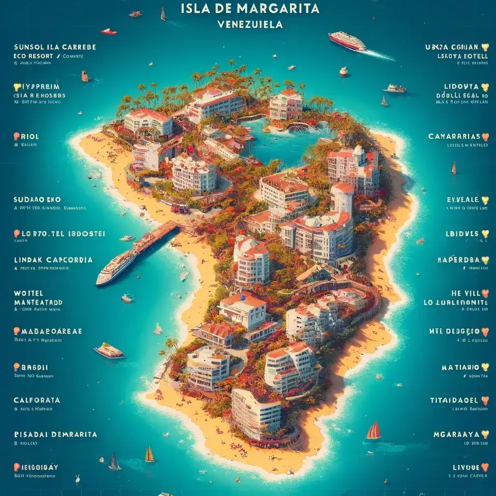 mapa de Isla de Margarita mapa de Isla de Margarita