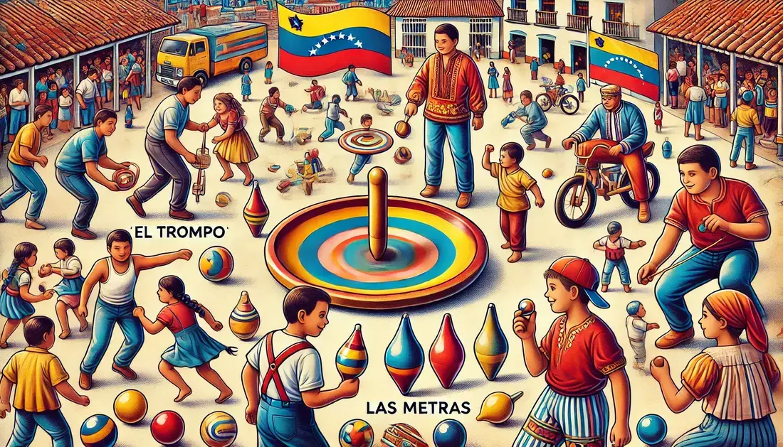  juegos populares en Venezuela con objetos: "El Trompo" y "Las Metras