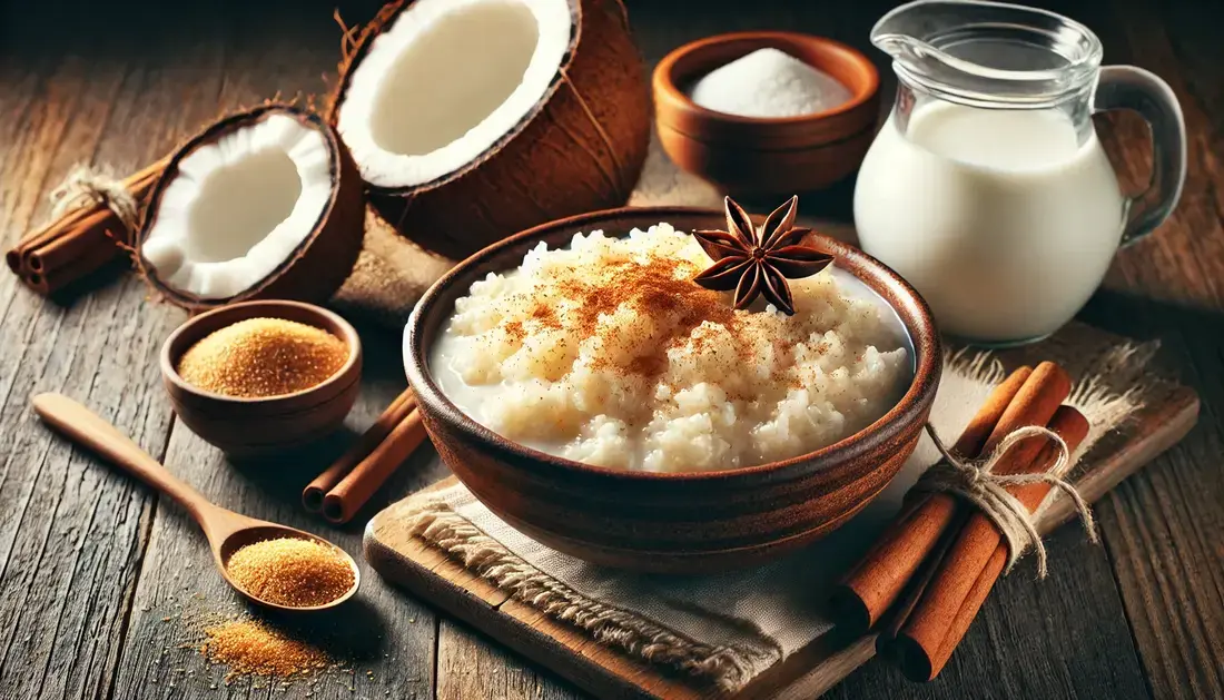 El arroz con coco es un postre típico venezolano que se disfruta en todo el país, especialmente en las regiones costeras donde abundan los cocoteros. Este delicioso platillo combina la cremosidad del arroz con la riqueza de la leche de coco y el toque crujiente del coco rallado. Es una verdadera joya de la gastronomía venezolana que evoca recuerdos de la brisa marina y el cálido sol caribeño.